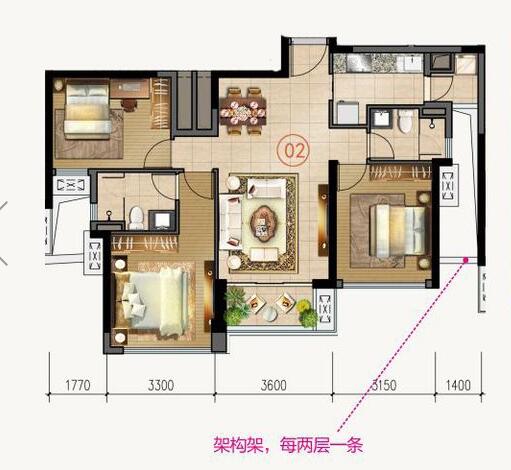 j9游戏家装：拉萨合景新鸿基·泷景100㎡新中式装建成效鉴赏