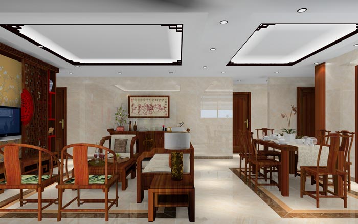 j9游戏家装：拉萨龙湖春江名城120㎡的中式风格装建鉴赏