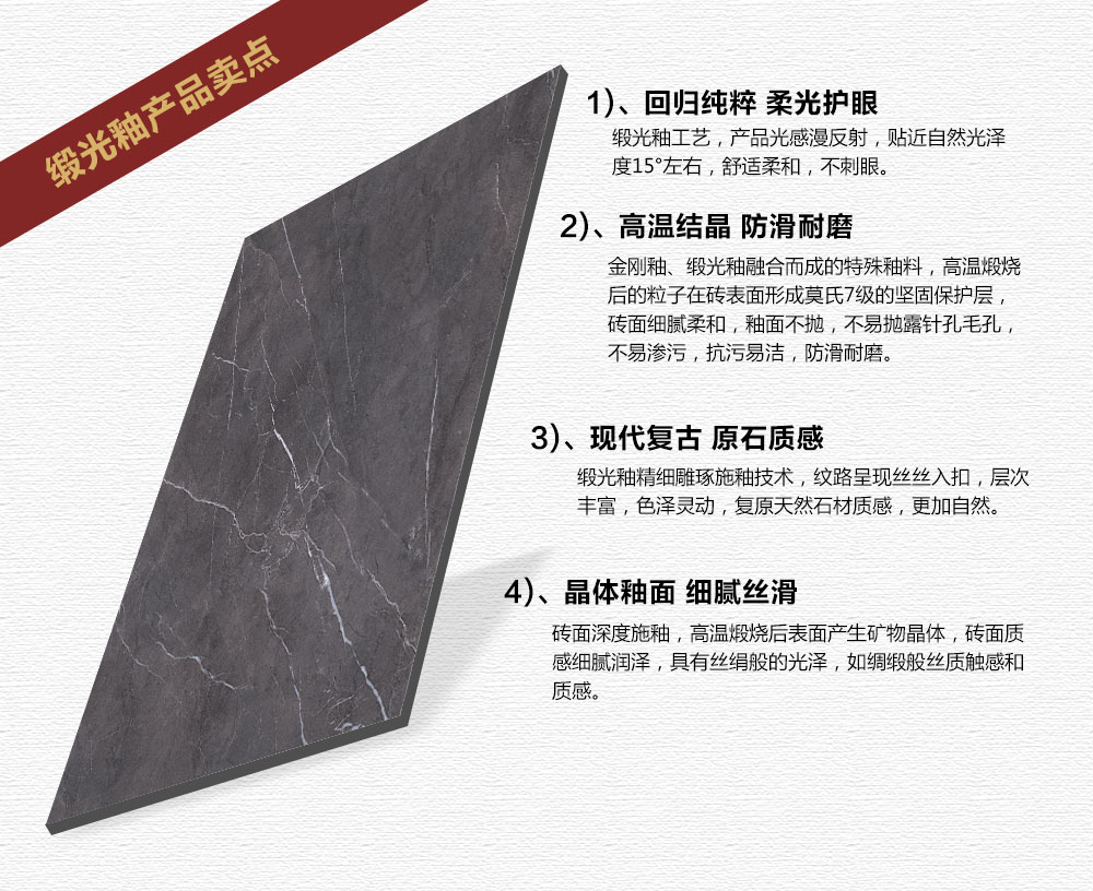 j9游戏瓷砖现代仿古砖|| 15°的缎光柔情，如丝绸缎 柔润和善